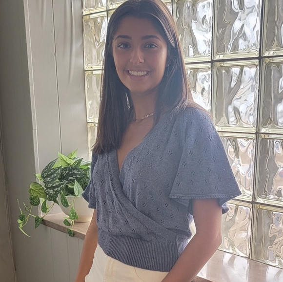 St. Roche Ballet Top in Blue Melange NWT - Picture 2 of 9